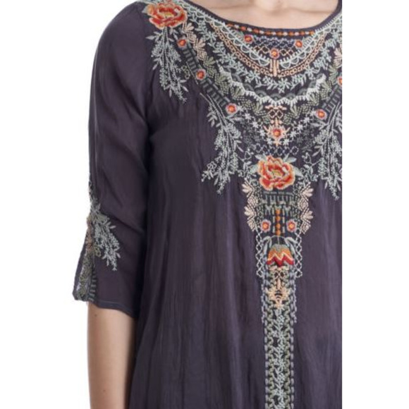 Johnny Was Olive Blossom Tunic Gray Floral NEW XS - Picture 4 of 4